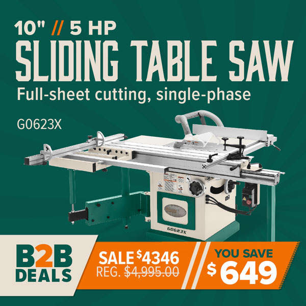 Sliding Table Saw with full-sheet cutting, single-phase