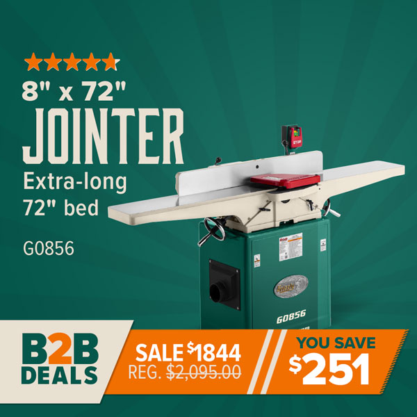 Jointer with extra-long bed