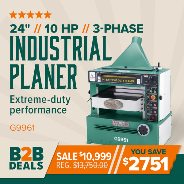 10 HP 3-Phase Industrial Planer with extreme-duty performance