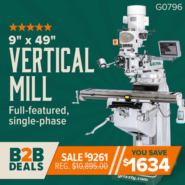 Vertical Mill with fully-featured, single-phase