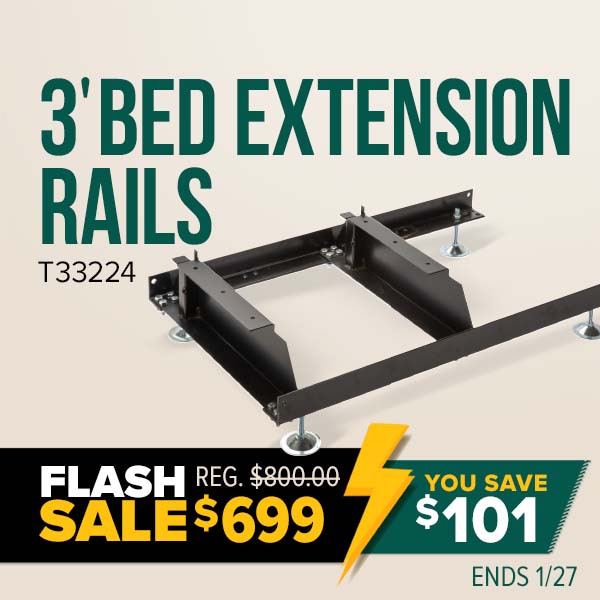 Grizzly T33224 - 3 Ft Bed Extension Rails for G0960 Electric Sawmill