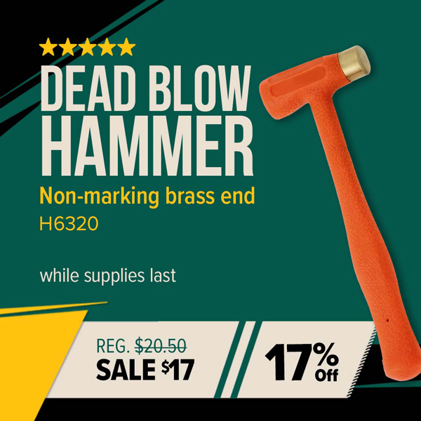 Non-marring brass end Dead Blow Hammer