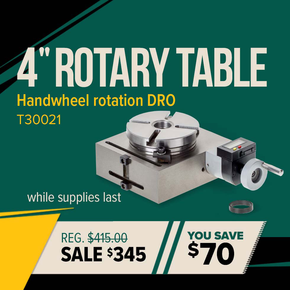 4 inch Rotary Table with handwheel rotation DRO