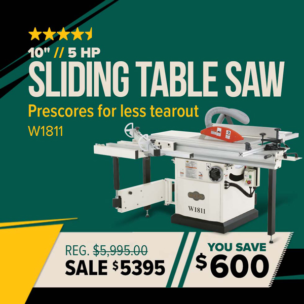 Grizzly 10 inch, 5 HP Sliding Table Saw