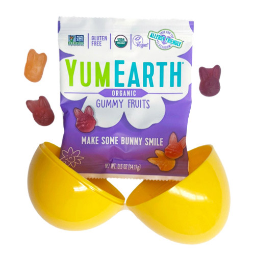 Eco Egg (filled with YumEarth Organic Spring Bunny Gummy Fruits - Snack Size) - YELLOW