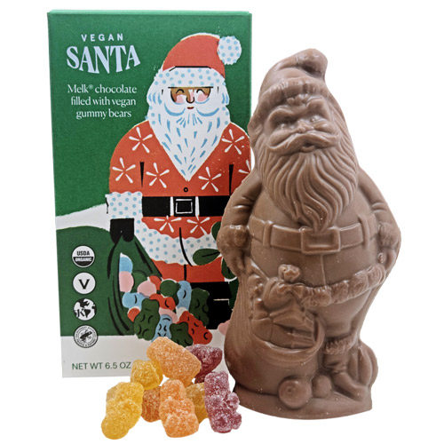 Sjaak's Vegan Melk Chocolate Santa filled with Gummy Bears