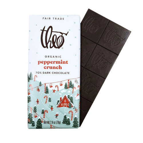 Theo Organic Dark Chocolate Bar - Peppermint Crunch