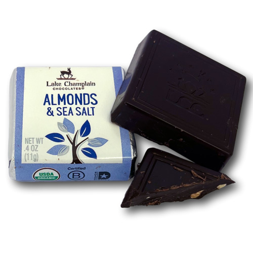 Lake Champlain Organic Squares - Dark Chocolate Almonds & Sea Salt