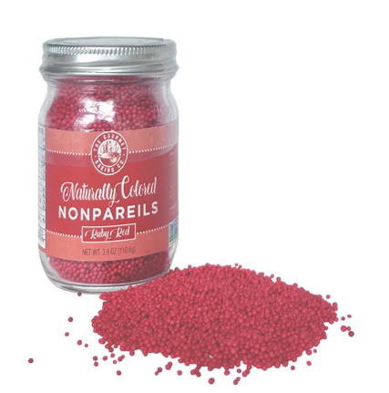 Naturally Colored Nonpareils - Ruby Red * 3.9 OZ