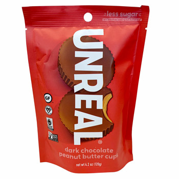 Unreal Dark Chocolate Peanut Butter Cups (Singles) * 8 PC BAG