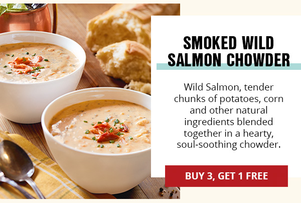 Buy 3, Get 1 Free Smoked Wild Salmon Chowder