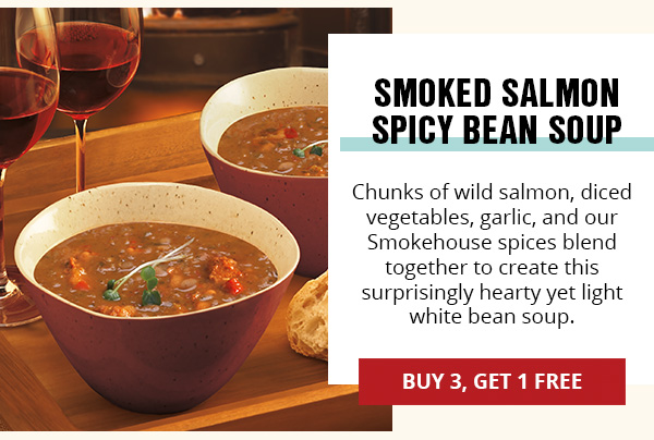 Buy 3, Get 1 Free Smoked Salmon Spicy Bean SOup