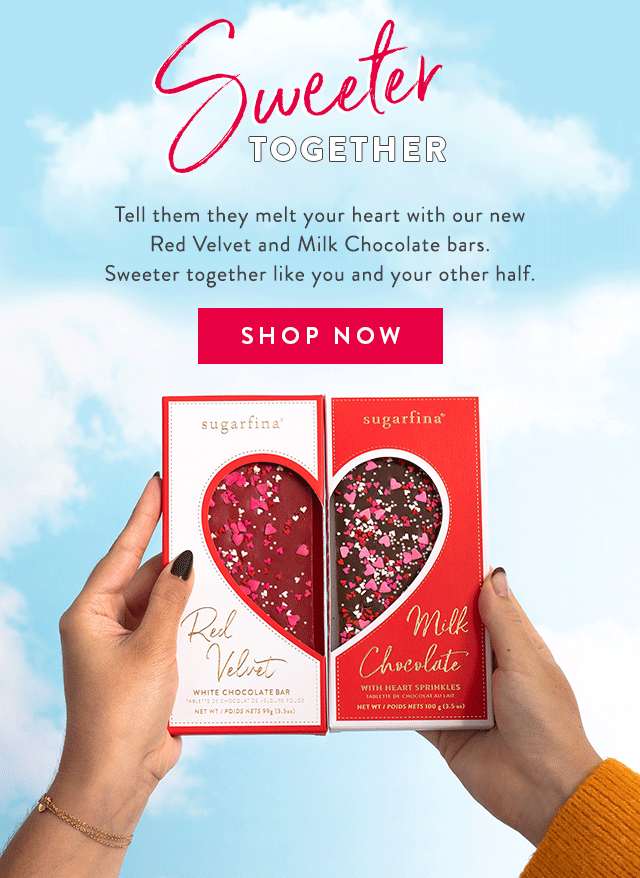 Say “you complete me” with our new Red Velvet and Milk Chocolate bars.