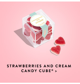 AN %T?Nv. STRAWBERRIES AND CREAM CANDY CUBE 