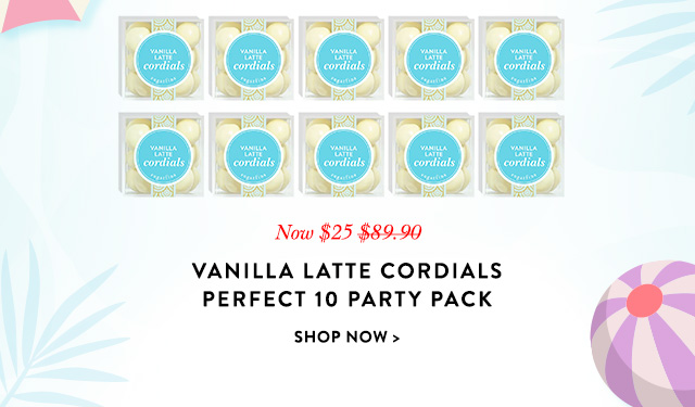 Vanilla Latte Cordials Perfect 10 Party Pack