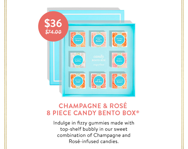 Champagne & Rose 8 Piece Candy Bento Box