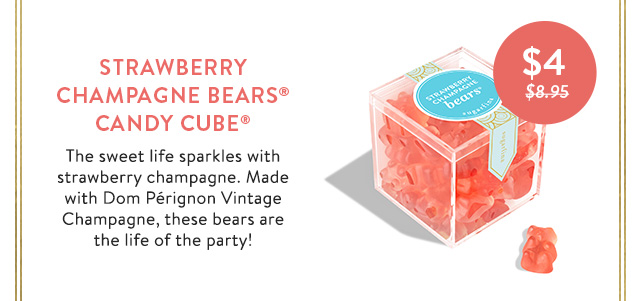 Strawberry Champagne Bears Candy Cube