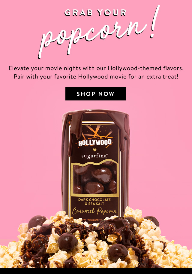 Hollywood X Sugarfina Dark Chocolate Sea Salt Caramel Popcorn Canister