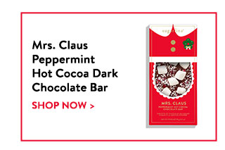 Shop the Mrs. Claus Peppermint Hot Cocoa Dark Chocolate Bar!
