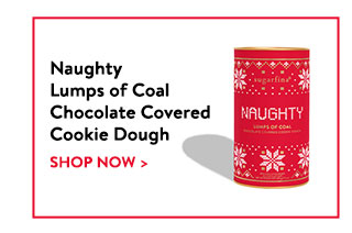 Shop the Naughty Lumps of Coal Chocolate Covered Cookie Dough!