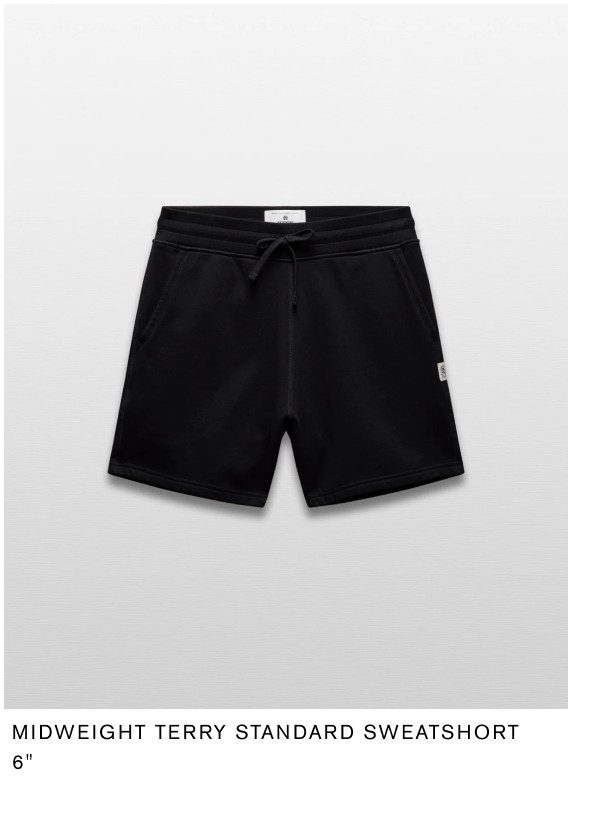 Midweight Terry Standard Sweatshort 6"