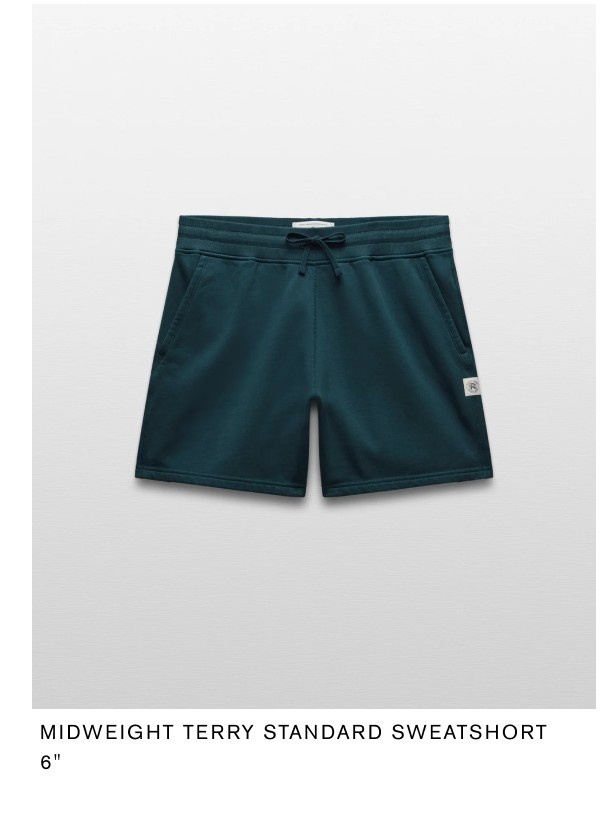 Midweight Terry Standard Sweatshort 6"