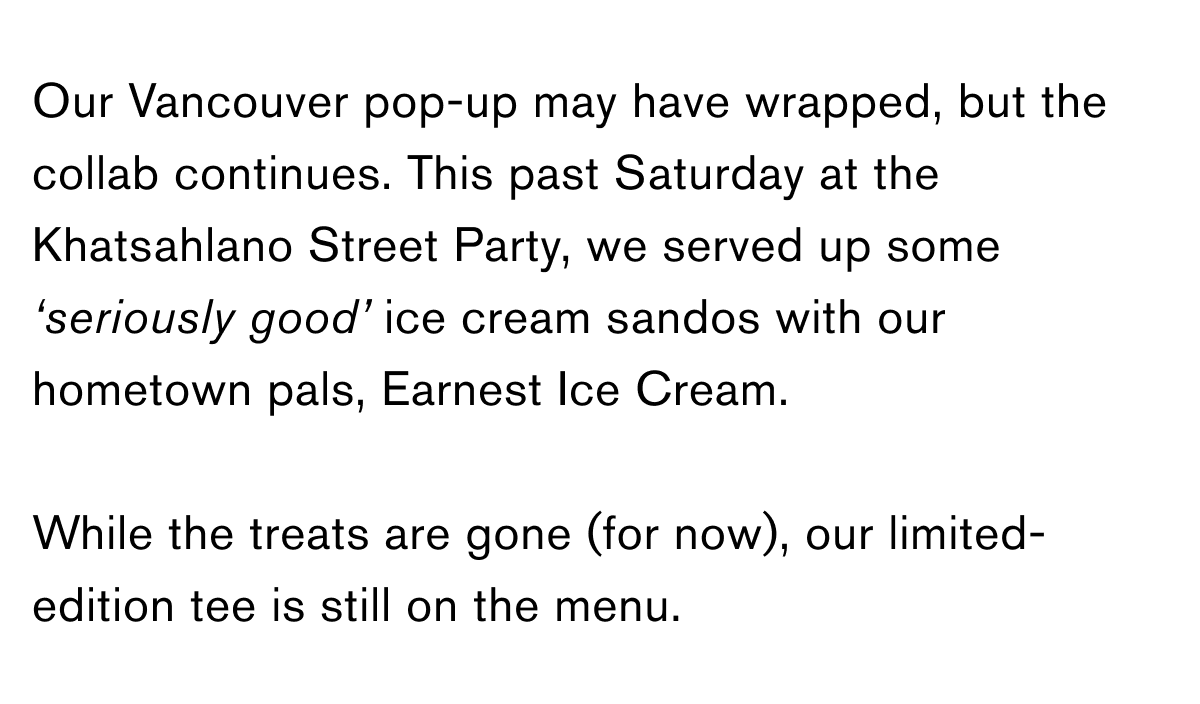 Now Serving: Reigning Champ x Earnest Ice Cream