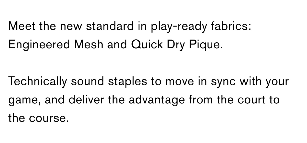 Swing Theory—new high-performance styles at play.