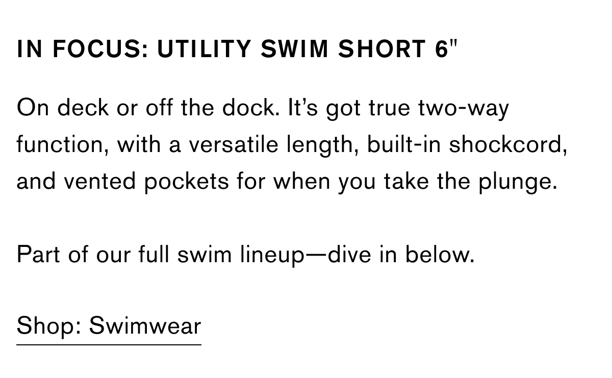 Dive Back In—swim trunks ready for high summer.