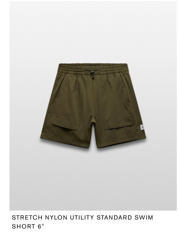 Stretch Nylon Utility Standard Swim Short 6"