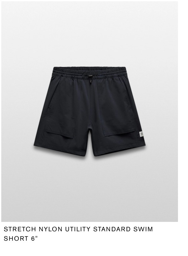 Stretch Nylon Utility Standard Swim Short 6"