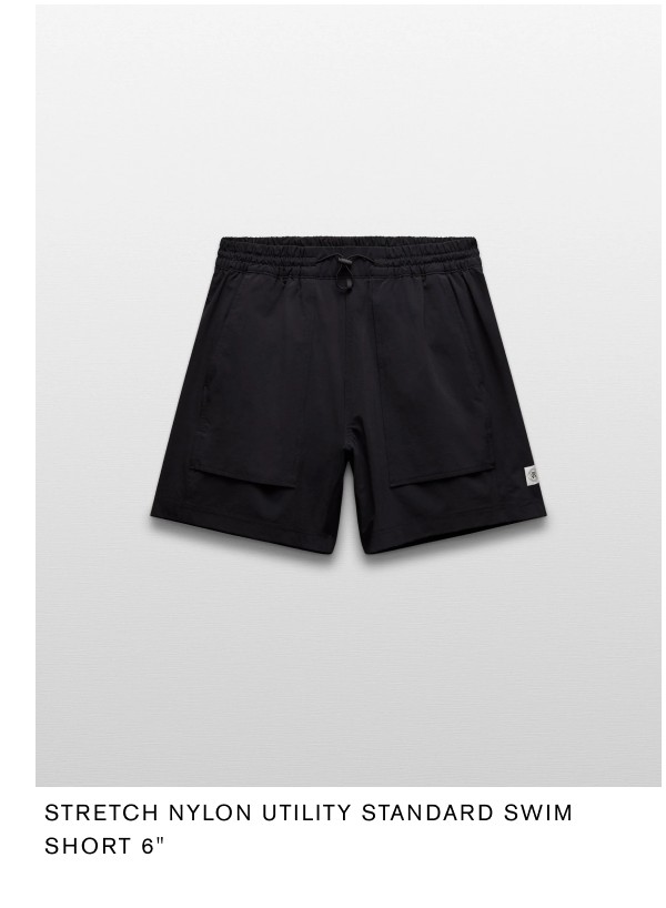 Stretch Nylon Utility Standard Swim Short 6"