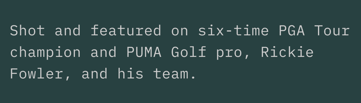 PUMA x Reigning Champ: Field to Fairway