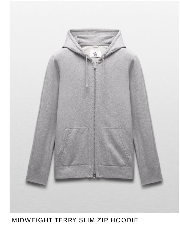Midweight Terry Slim Zip Hoodie
