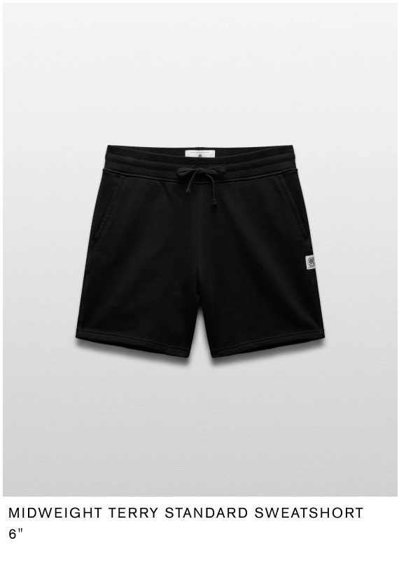Midweight Terry Standard Sweatshort 6"