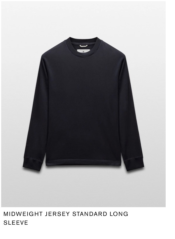 Midweight Jersey Standard Long Sleeve