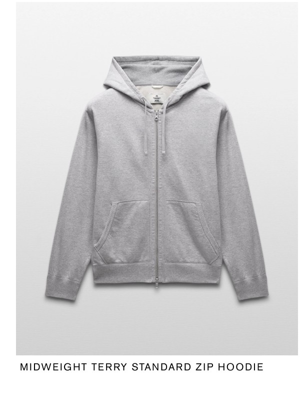 Midweight Terry Standard Zip Hoodie