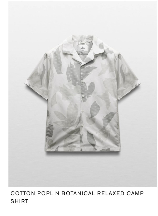 Cotton Poplin Botanical Relaxed Camp Shirt