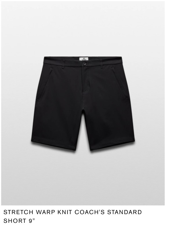 Stretch Warp Knit Coach's Standard Short 9"