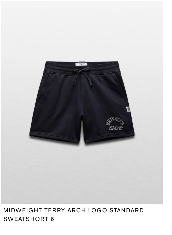 Midweight Terry Arch Logo Standard Sweatshort 6"