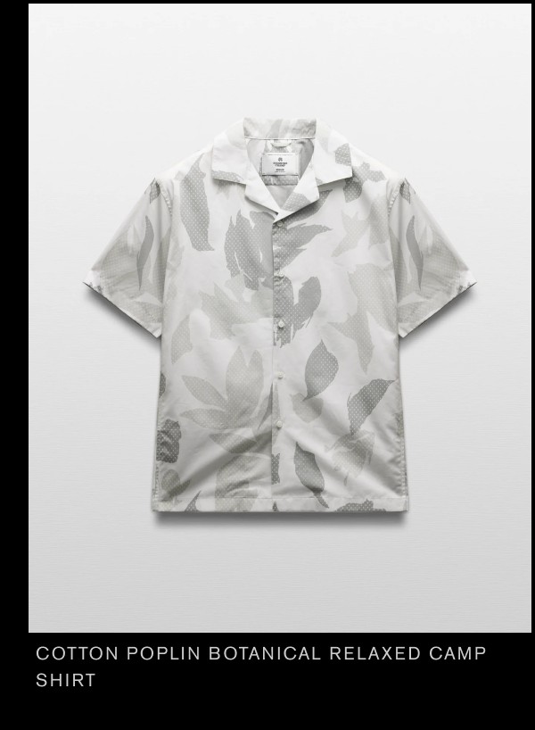 Cotton Poplin Botanical Relaxed Camp Shirt