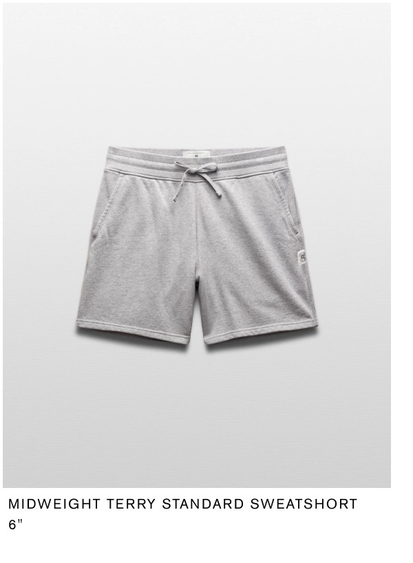 Midweight Terry Standard Sweatshort 6"