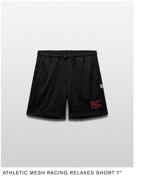 Athletic Mesh Racing Relaxed Short 7"
