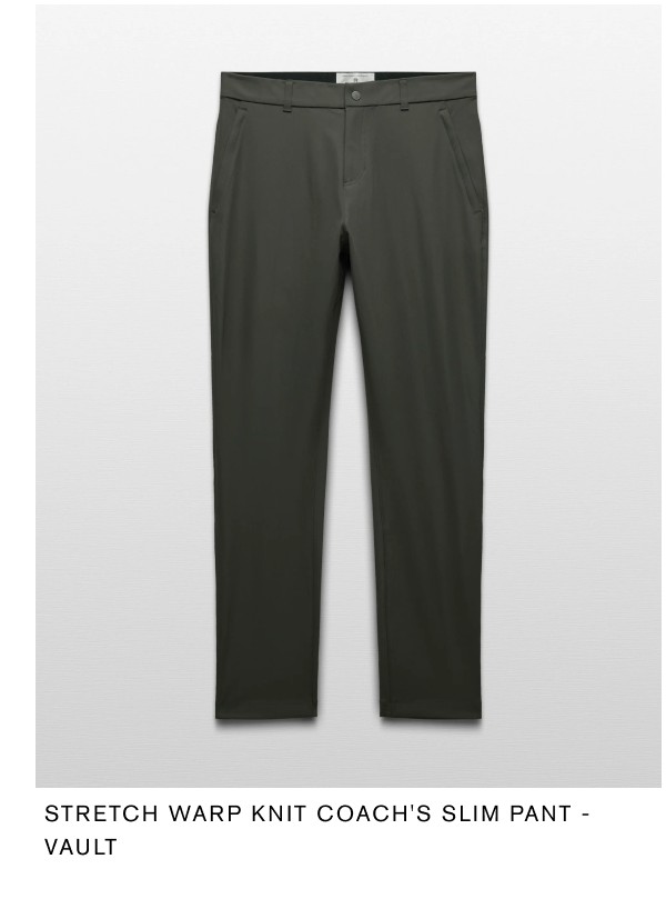 Stretch Warp Knit Coach's Slim Pant - Vault