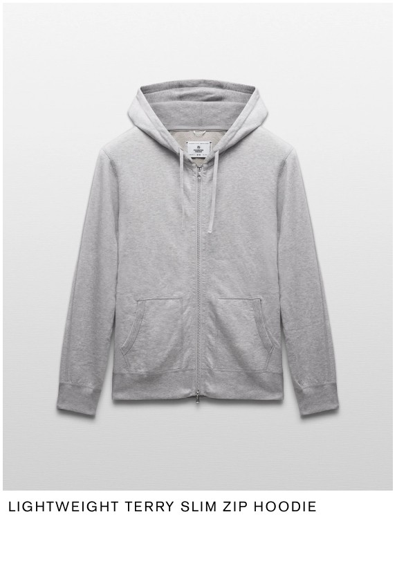 Lightweight Terry Slim Zip Hoodie