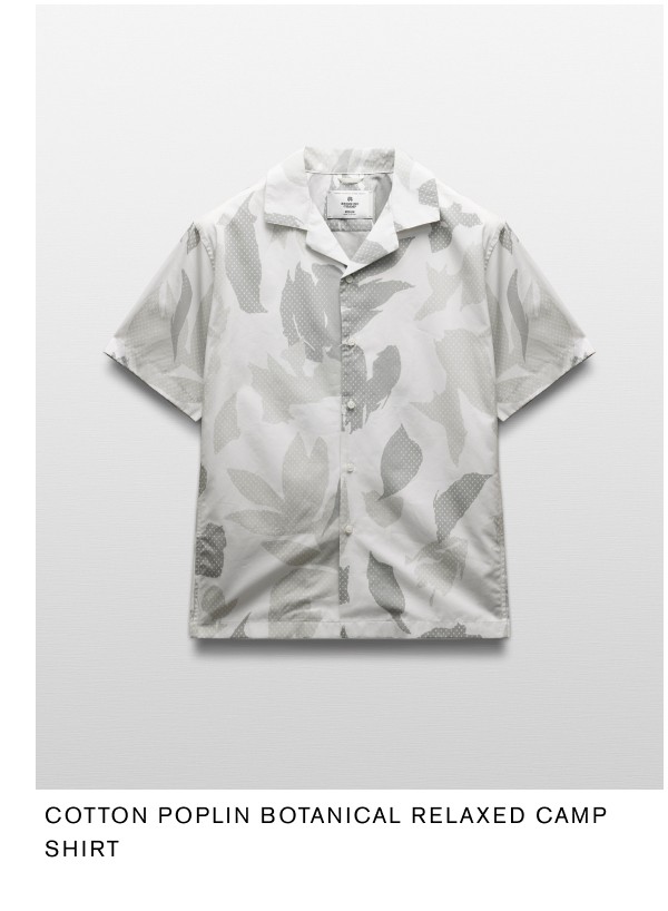 Cotton Poplin Botanical Relaxed Camp Shirt