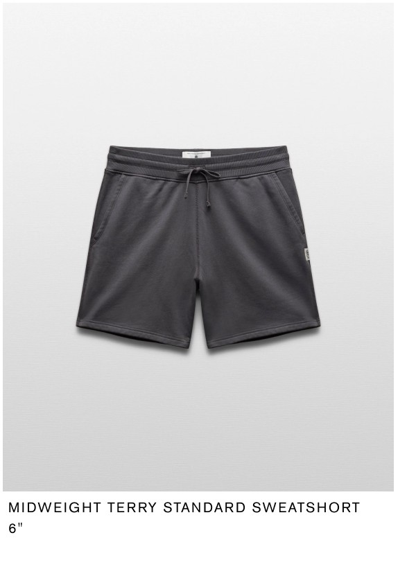 Midweight Terry Standard Sweatshort 6"
