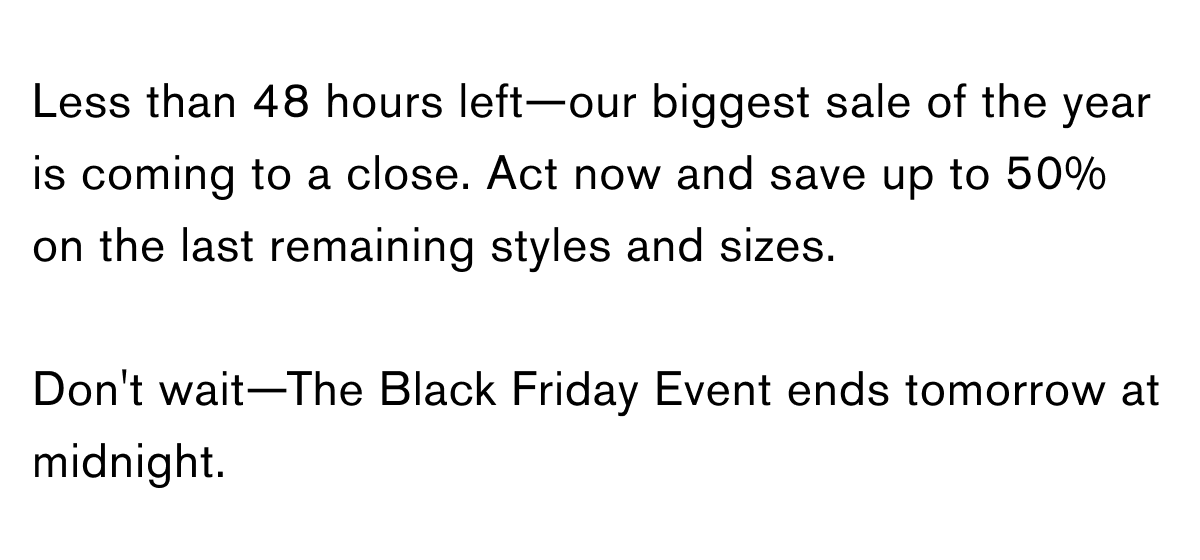 Best of Black Friday - Up to 50% Off