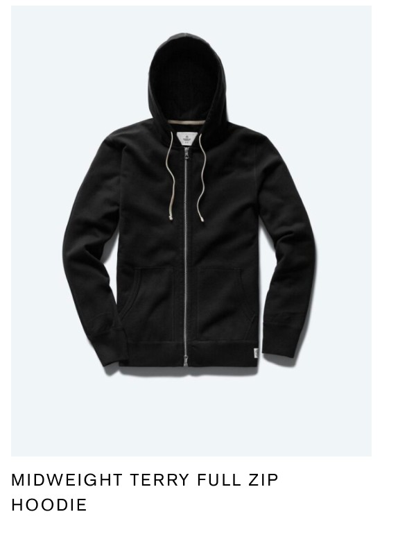 MIDWEIGHT TERRY FULL ZIP HOODIE