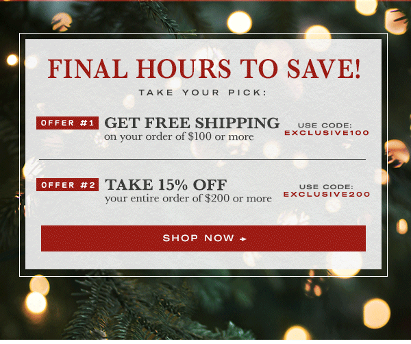 Final Hours to Save - Take your Pick!